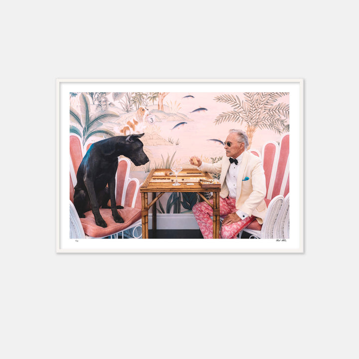 The colony hotel, palm beach, palm beach interior design, de gournay wallpaper, pink wallpaper, decorating with pink, grate dane, backgammon, mens pink pants, lilly pulitzer, vintage lily pulitzer, backgammon and cocktails, games with dogs, palm beach fashion, pink chairs