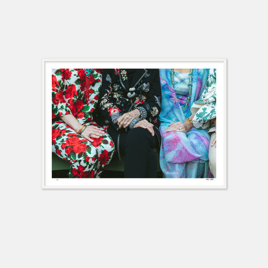 grand hands three women jewelry floral prints 
