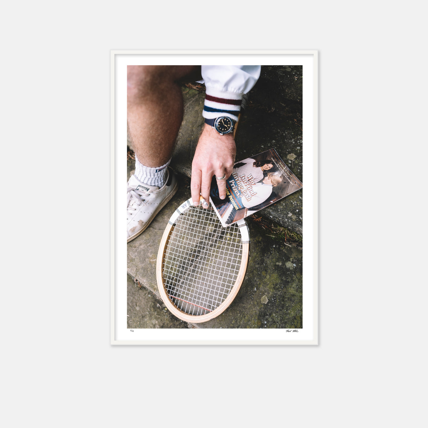 vinateg tennis racquet with book and cigarette 