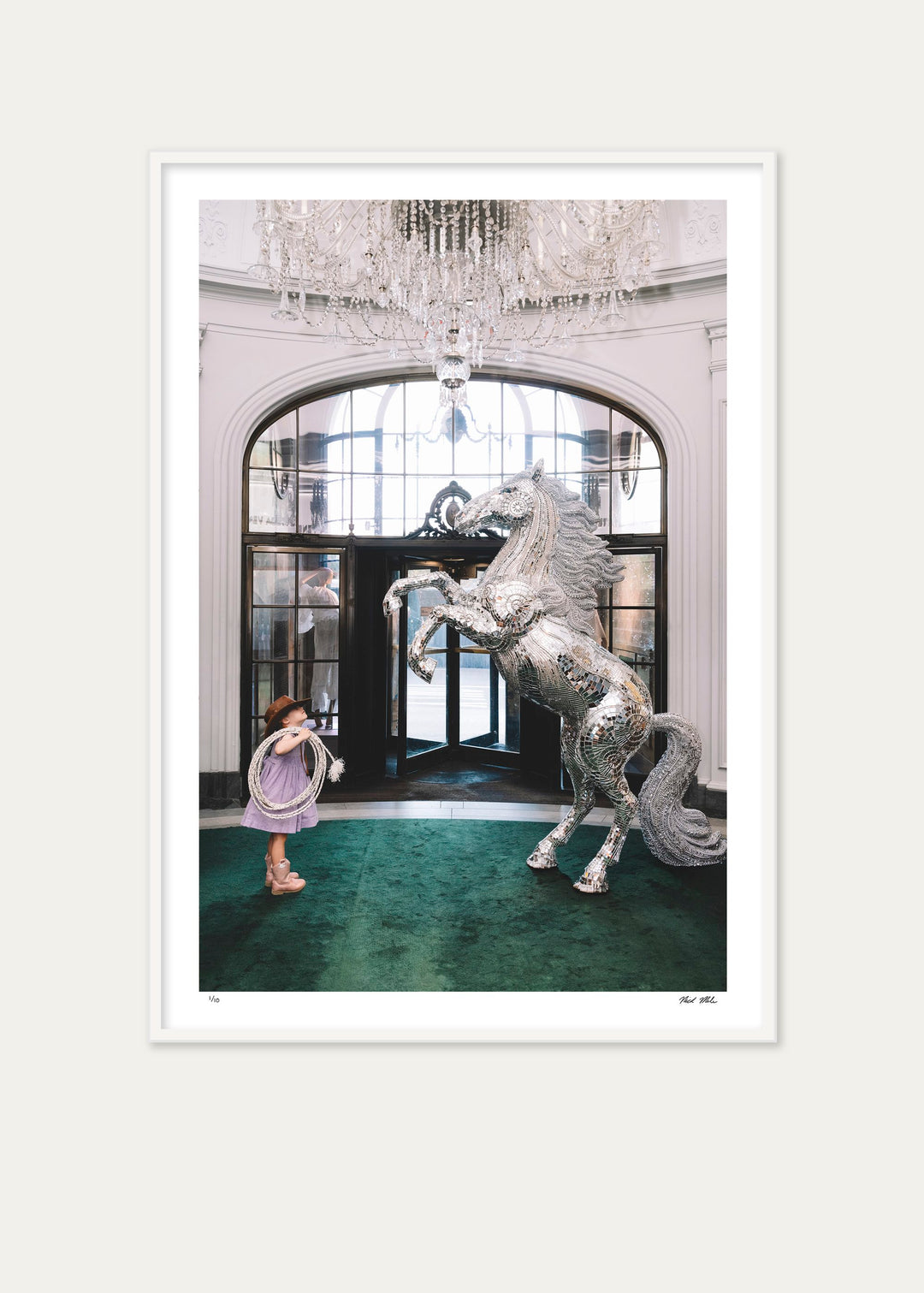 Framed Bucking Bronco print by Nick Mele x Bergdorf Goodman, A New York Affair
