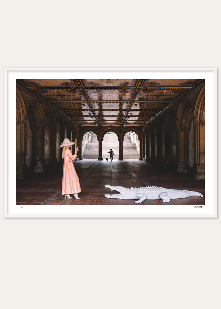 Framed Chance Encounter print by Nick Mele x Bergdorf Goodman, A New York Affair