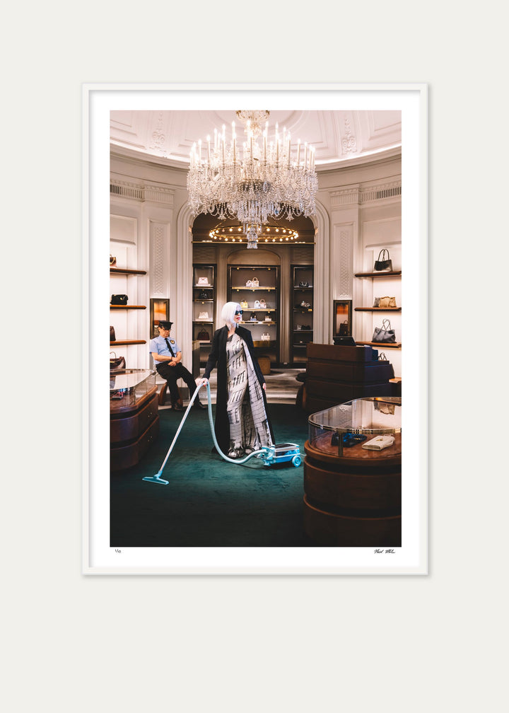 Framed She Runs The Place print by Nick Mele x Bergdorf Goodman, A New York Affair