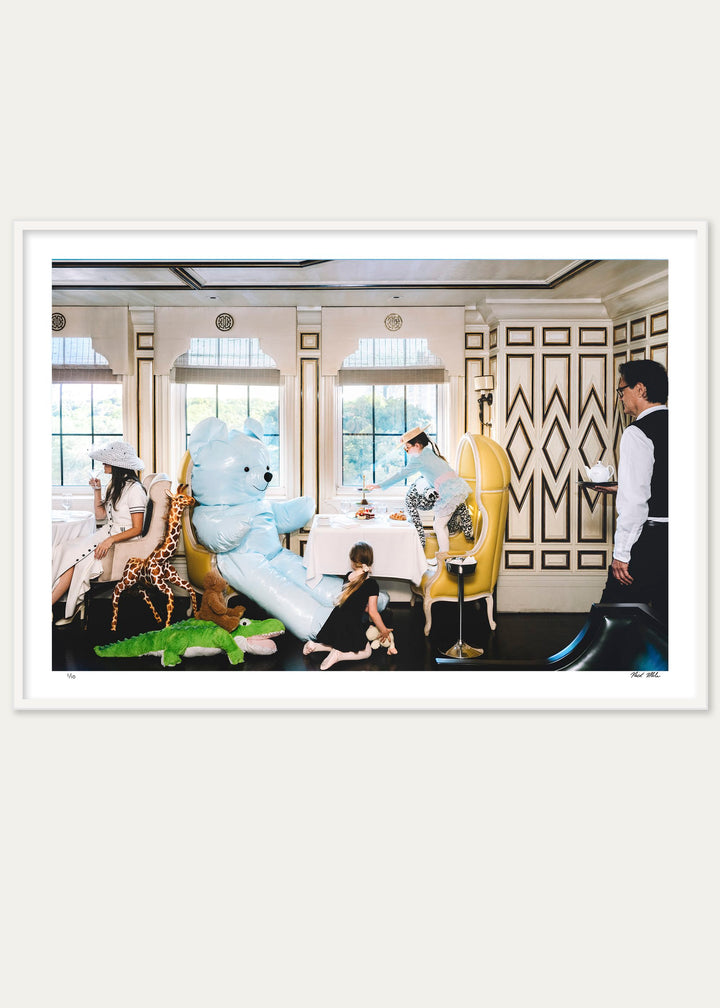 Framed Tea Party print by Nick Mele x Bergdorf Goodman, A New York Affair